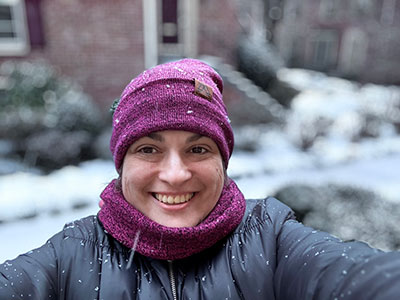 Talya outside in the snow